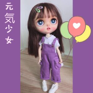 Leoglint ブライス 服 ドール服 人形 衣装 1/6スケール 衣装 球体関節人形 服 ネオブライス アウトフィット 人形なし（ワークパンツ） (紫の)