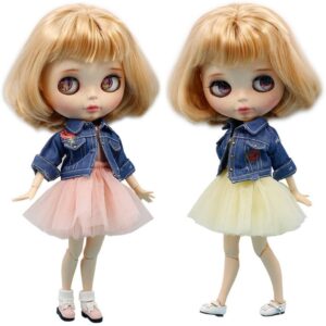 ブライス　アウトフィットDolly Para AZONE/リカちゃん/桃子共通　ドール衣装 デニムセット (ピンク)